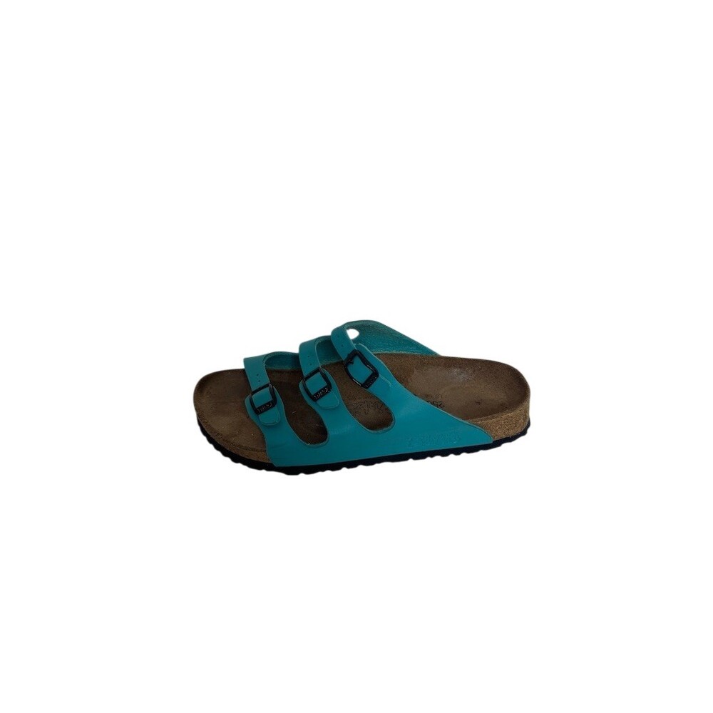 Birki’s by Birkenstock Florida Womens Slide Sandals Blue 3 Strap Buckle Sz 39 - Picture 3 of 14